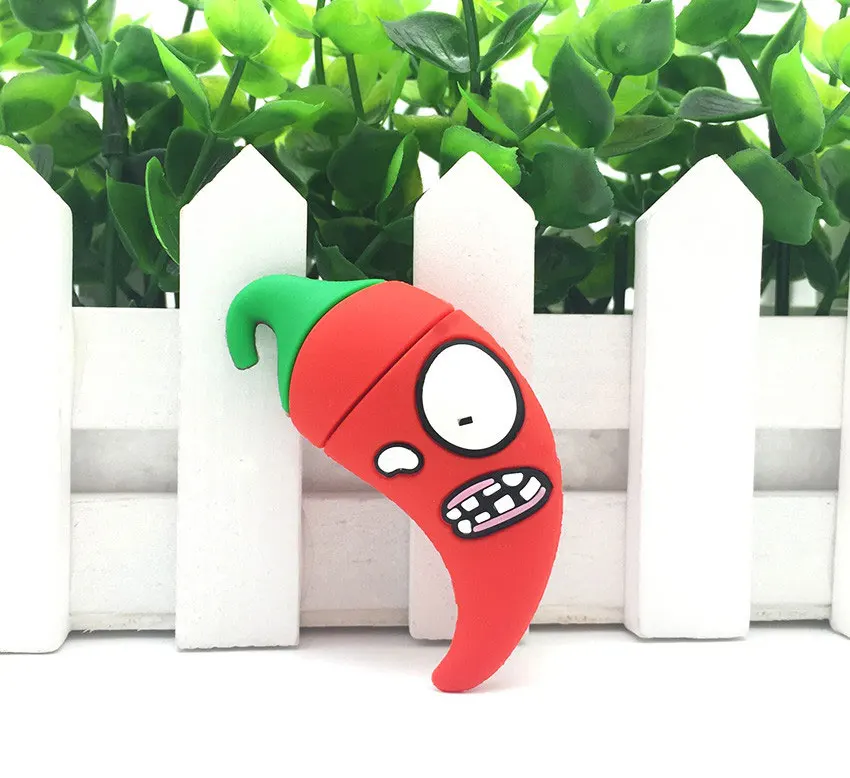 USB Flash Drive 128gb cartoon Funny Vegetable Chili 4GB 8GB usb 2.0 32GB 64GB Portable pendrive 16GB Memory Stick Pen Drive Gift