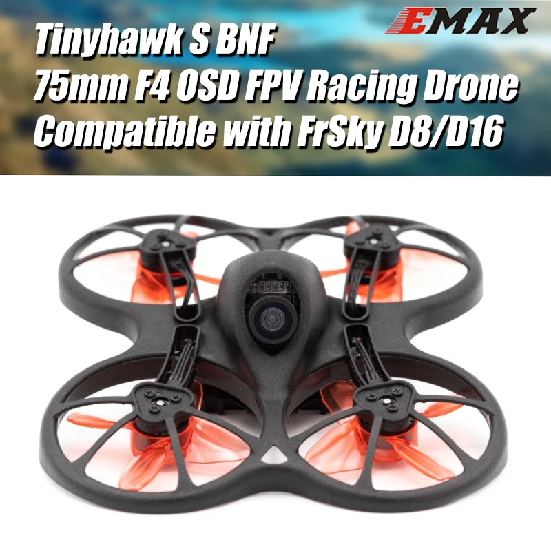 

EMAX Tinyhawk S 75 мм F4 OSD 1-2S микро внутренний FPV гоночный Дрон BNF w/ 600TVL CMOS камера совместимая с FrSky D8/D16 RC игрушки
