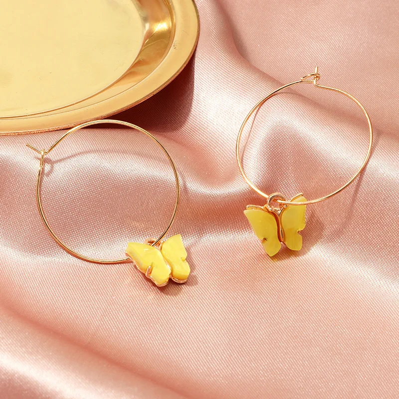 

New Butterfly Earrings Fashion Acrylic Butterfly Dangle Earrings Animal Sweet Stud Earrings Girls Jewelry Earrings for Women