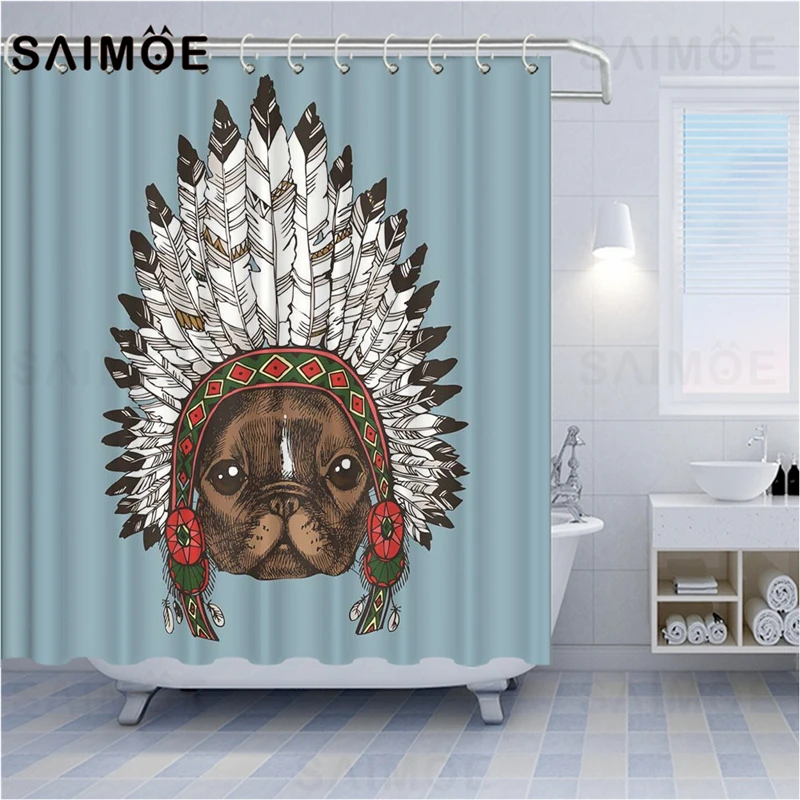Штора для душа с изображением животных из мультфильма ATOMAX индийский головной
