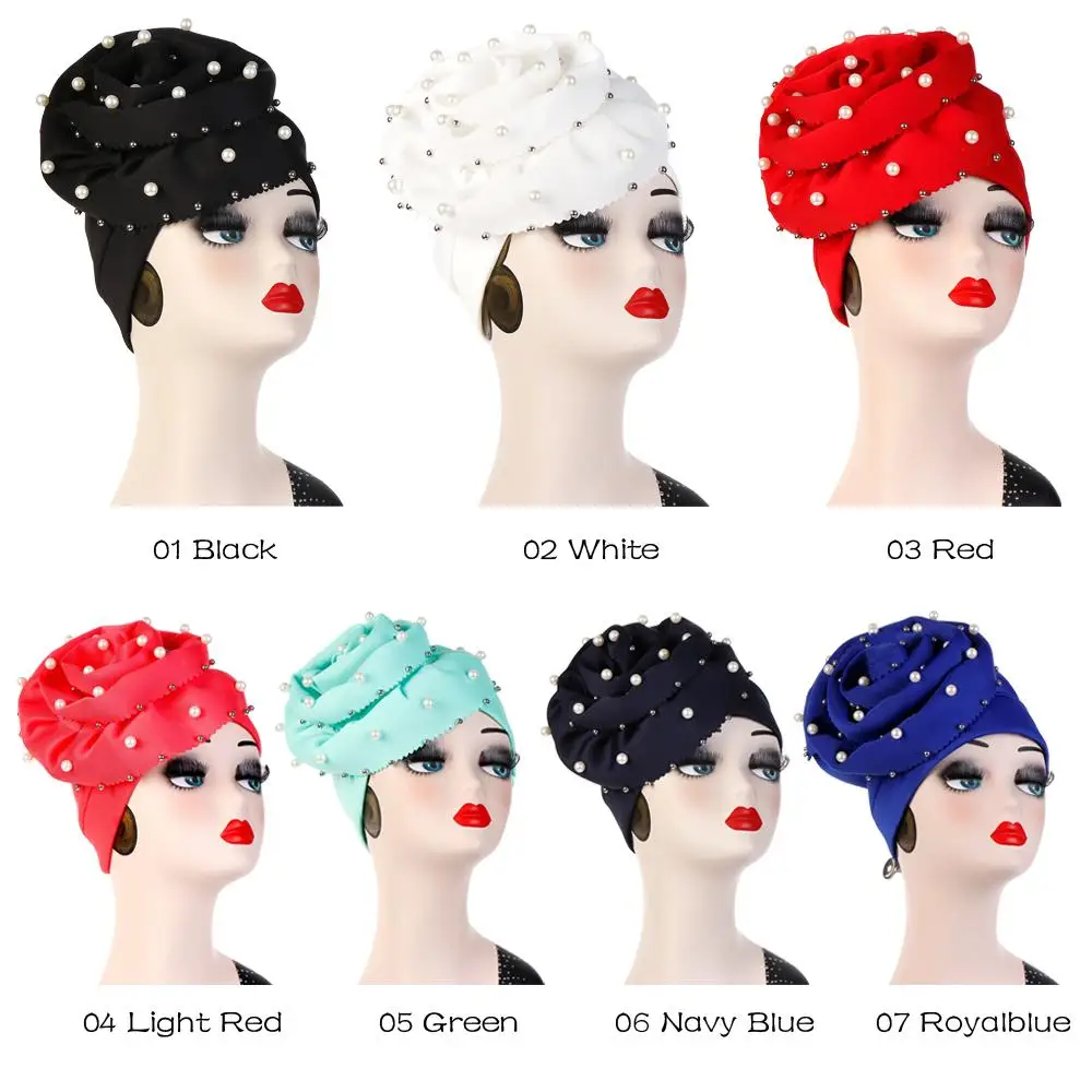 Womens Hair Loss Head Scarf Turban Ruffle Cap Big Flower Muslim Cancer Chemo Hat Cover Beanie Skullies Indian Beads Fashion | Аксессуары