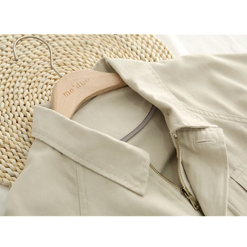 2020 Spring and Autumn New Fashion Loose Vintage Tooling Zipper Casual Women's Jacket Harajuku Long Sleeve Female Basic Coats | Женская