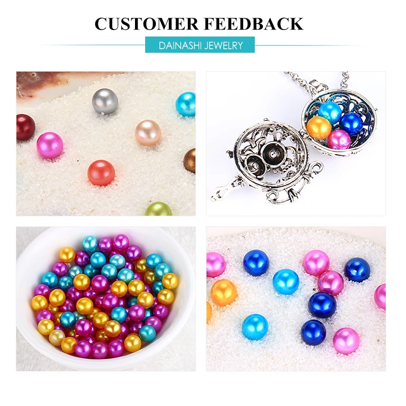 

Wholesale 20PCS/PACK Funny Love Wish Near Round Freshwater Pearl Oyster With 6-8mm Colorful Pearl In Single Vacuum Packaging
