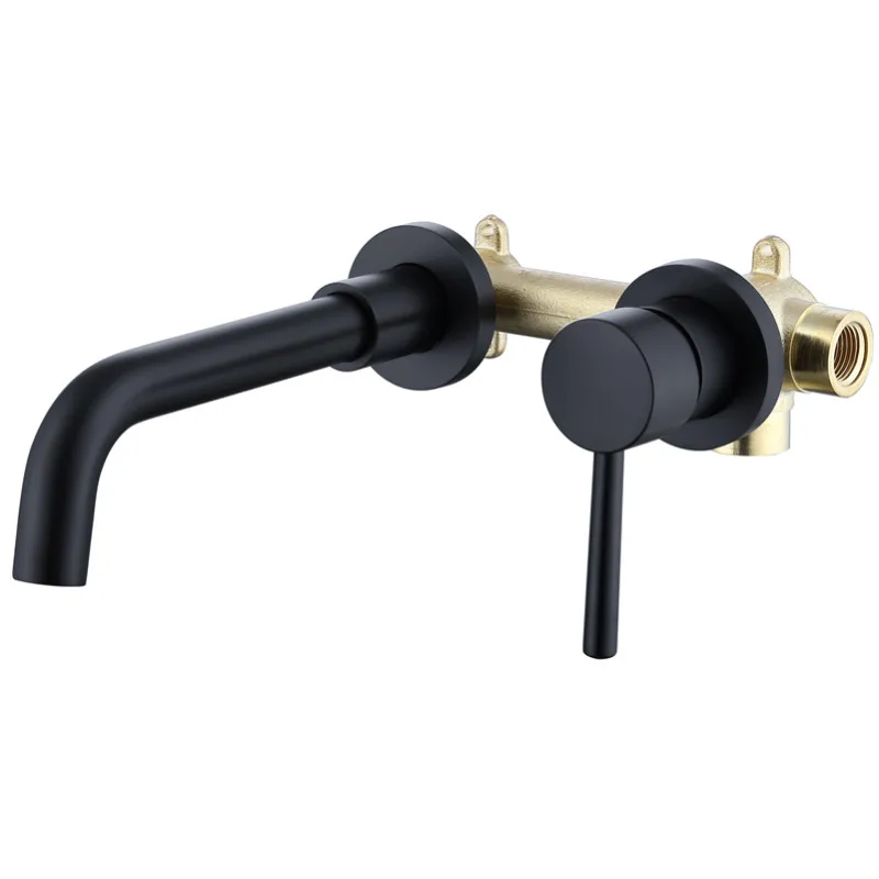 Смеситель из твердой латуни для ванной комнаты Настенный Матовый кран