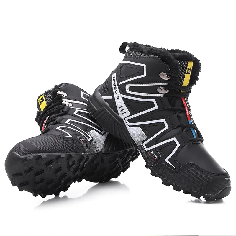 

Men's Mountaineering High-top Shoes Plus Cashmere Autumn and Winter Outdoor Shoes Mens Loafers Shoes