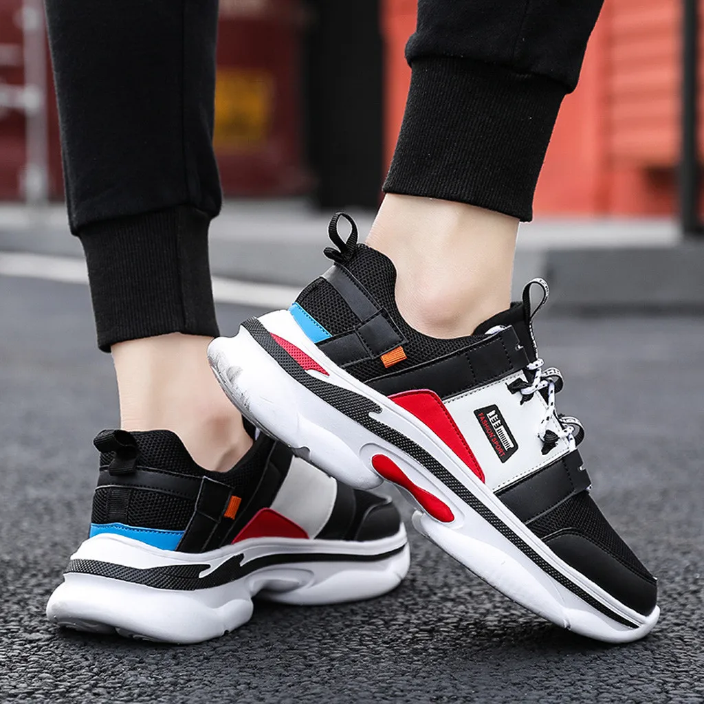 

2019 New Spring Autumn Men Running Shoes For Outdoor Comfortable MenTrianers Lace-Up Sneakers Men Hiking Sport Shoes