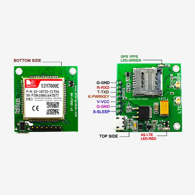SIMCOM SIM7000E Breakout Board LTE CAT M1 eMTC NB IoT Module Quad Band 