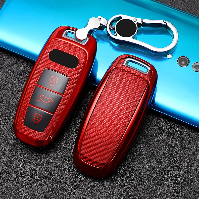 Углеродное волокно Стиль Премиум мягкий ТПУ автомобильный чехол для брелка с