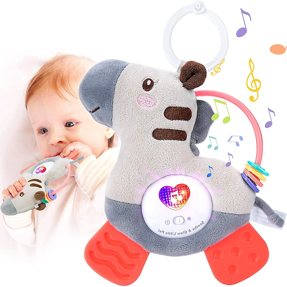 

Plush Baby Toys with Teether Music Rattle for Grab Infant Soothe And Music Stuffed Animal LBV