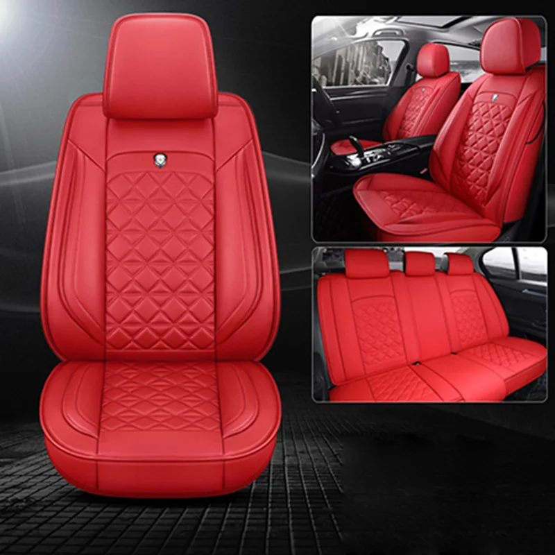 Leather Car seat cover for CHRYSLER 200 300 grand voyager Pacifica PT Cruiser Sebring Town and Country Rolls-Royce Ghost cushion - Название цвета: red standard