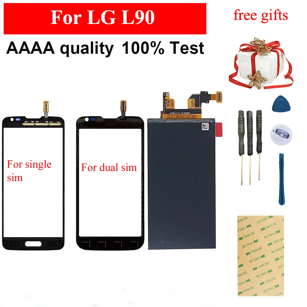 Для LG L90 одна sim D405 D415 или две D410 сенсорный экран дигитайзер Сенсорная панель +