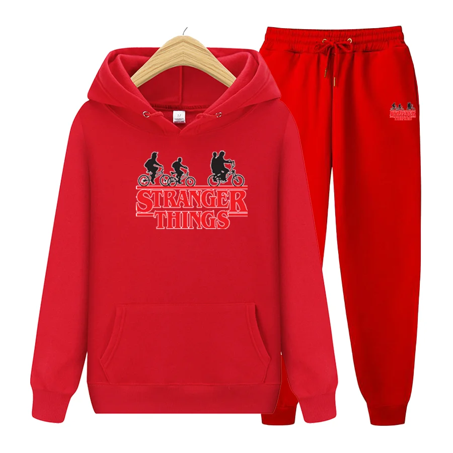 

CHAIYAO 2021 Autumn And Winter Fleece Hoodies And Pants Two-Piece Sportswear For Men And Women Jogging Thick Warm Sports Suit