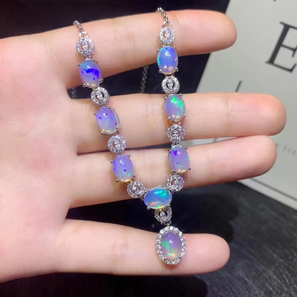 Natural Opal Necklace the only color-changing gem in world 925 Sterling silver party and wedding scene | Украшения и аксессуары