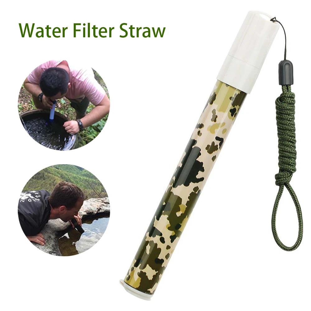 

Outdoor Water Straw Filter Purifier Nozzle Water Wading Supplies Tools for Outdoor Camping Travel Emergency Prepping