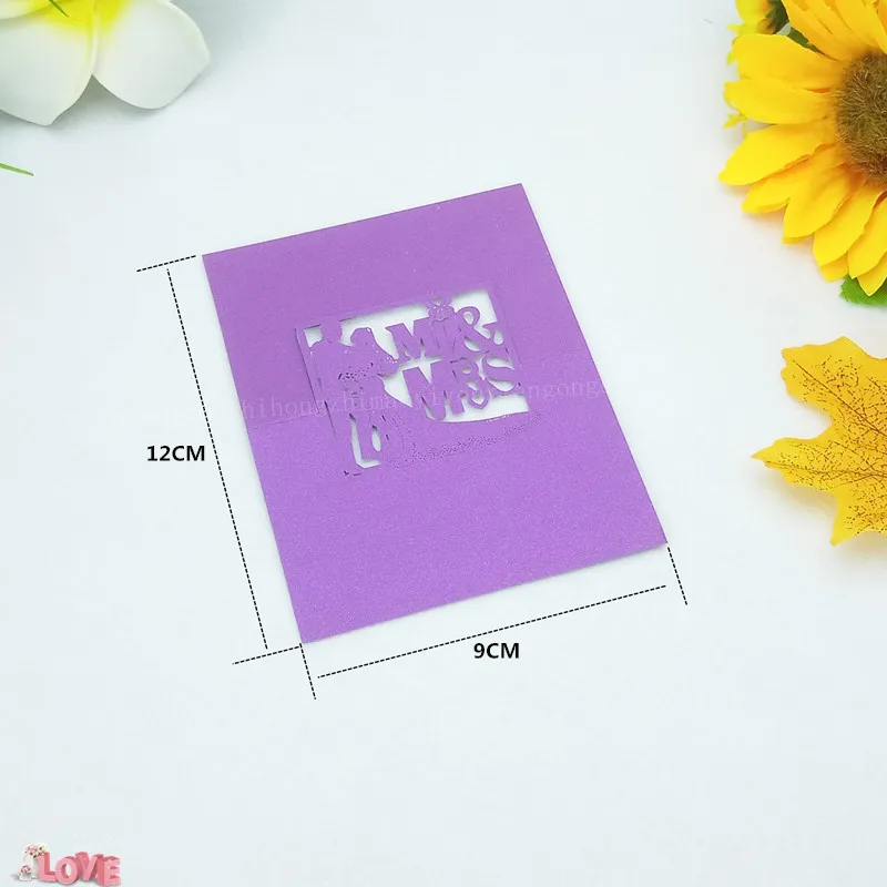 100 шт. Mr & Mrs шаблон место для стола карты лазерная резка сладкий празднования