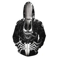 new 3d venom movie hoodie hot skull printed mens clothes autumn winter hoodies sweatshirts men women zipper jackets