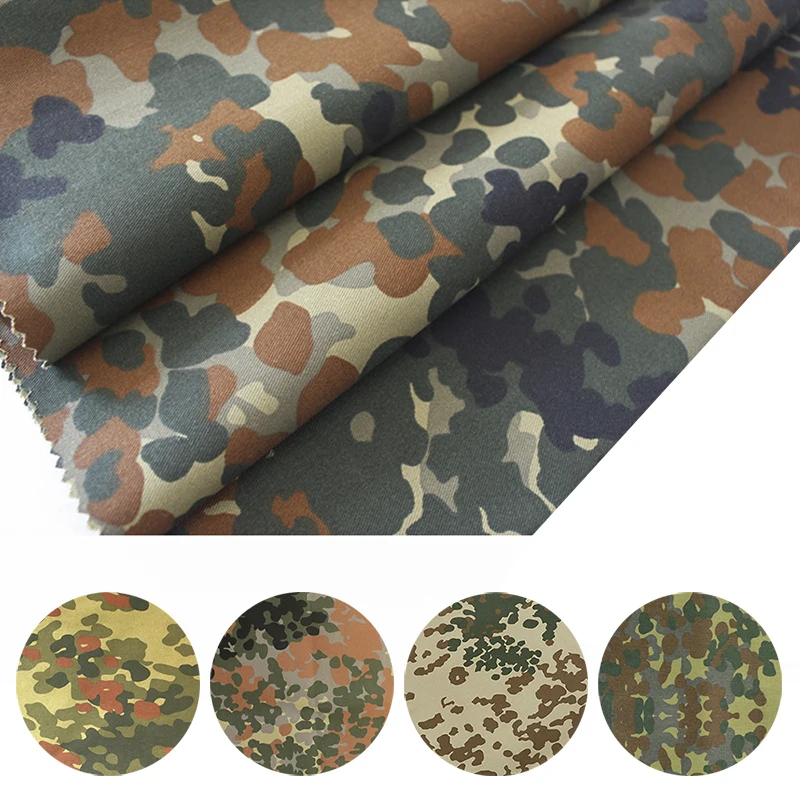 1.5 Meter Width Thick Flecktarn German Army Spot Camo Fabric Polyester Cotton DIY Tactical Clothing Military Uniform Material