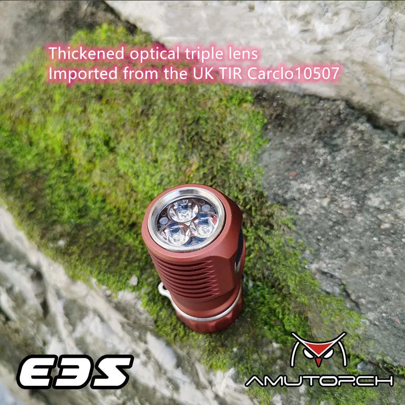 Amutorch E3S 3xSST20 LED 3000LM яркий 20350 EDC фонарик с высокой мощностью мини сверхпрочный и