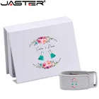 Внешний накопитель JASTER (свыше 10 шт. с бесплатным логотипом) USB 2,0, белый кожаный корпус + флэш-накопитель usb 4 ГБ 8 ГБ 16 ГБ 32 ГБ 64 ГБ