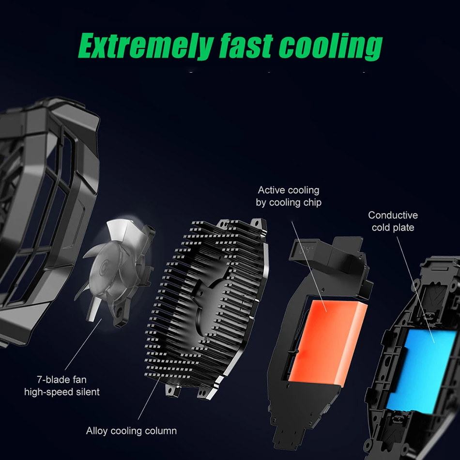 Оригинальный радиатор Black Shark FunCooler Type C для телефона 4 3 2 Pro кулер iPhone 11 12 Xiaomi POCO F3 X3 |