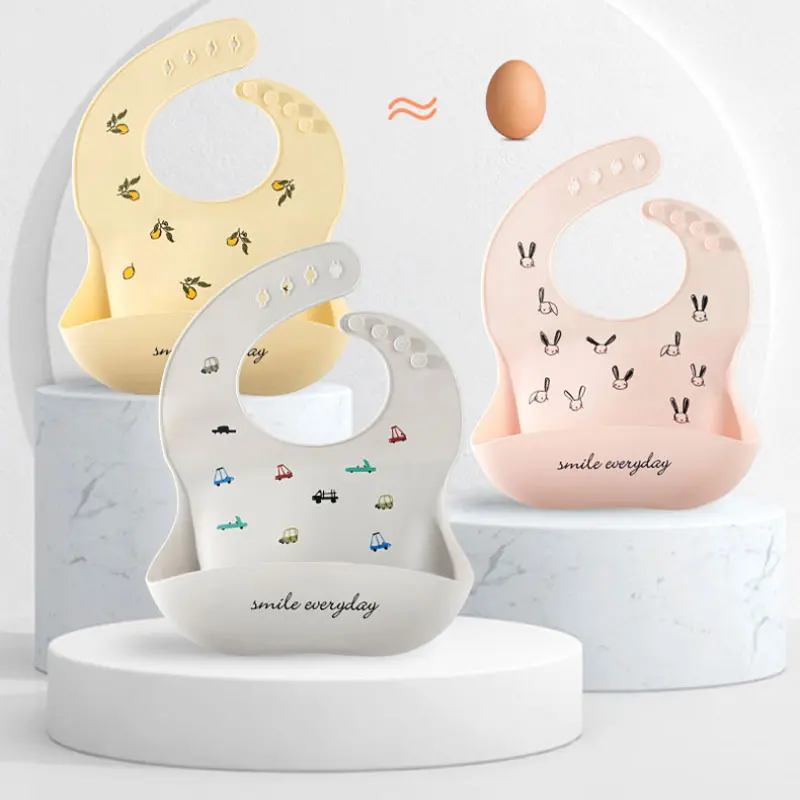 Baby Bibs Silicone Waterproof Breastplate Feeding Solid Cloth Bandana Infant Drooling Scarf Aprons Stuff For Newborns |