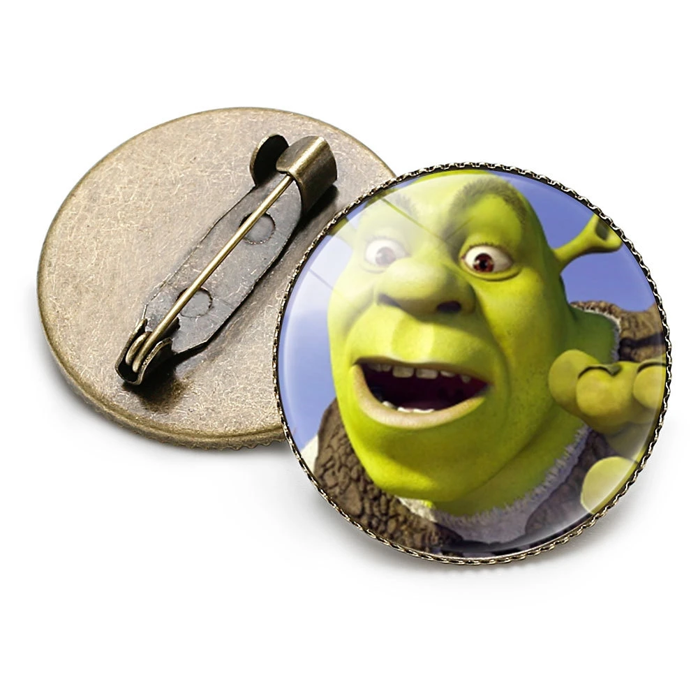 Новая Ретро мультяшная брошь Шрек Монстр булавка Хрустальный значок для детей