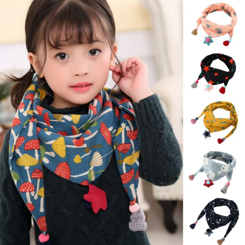 Модный шарф для девочек и мальчиков шали с животным принтом треугольная бандана