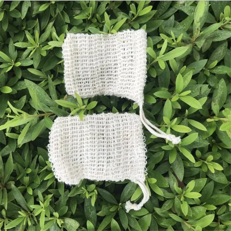 9*13cm Sisal Soap Bag Blister Foam Maker Double-layer Mesh Net Foaming Easy Bubble Linen Bathroom Cleaning Tool | Дом и сад