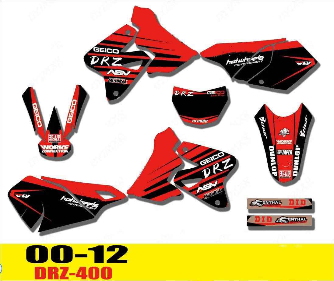 Графика персонализированные наклейки мотоцикл декоративный камень для Suzuki DRZ400