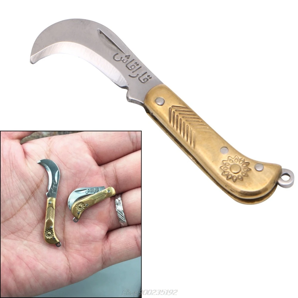 

Retro Carving Small Pocket Keychain Tactical Mini Folding Folder Knife Brass Hand tools Jy22 20 Dropship