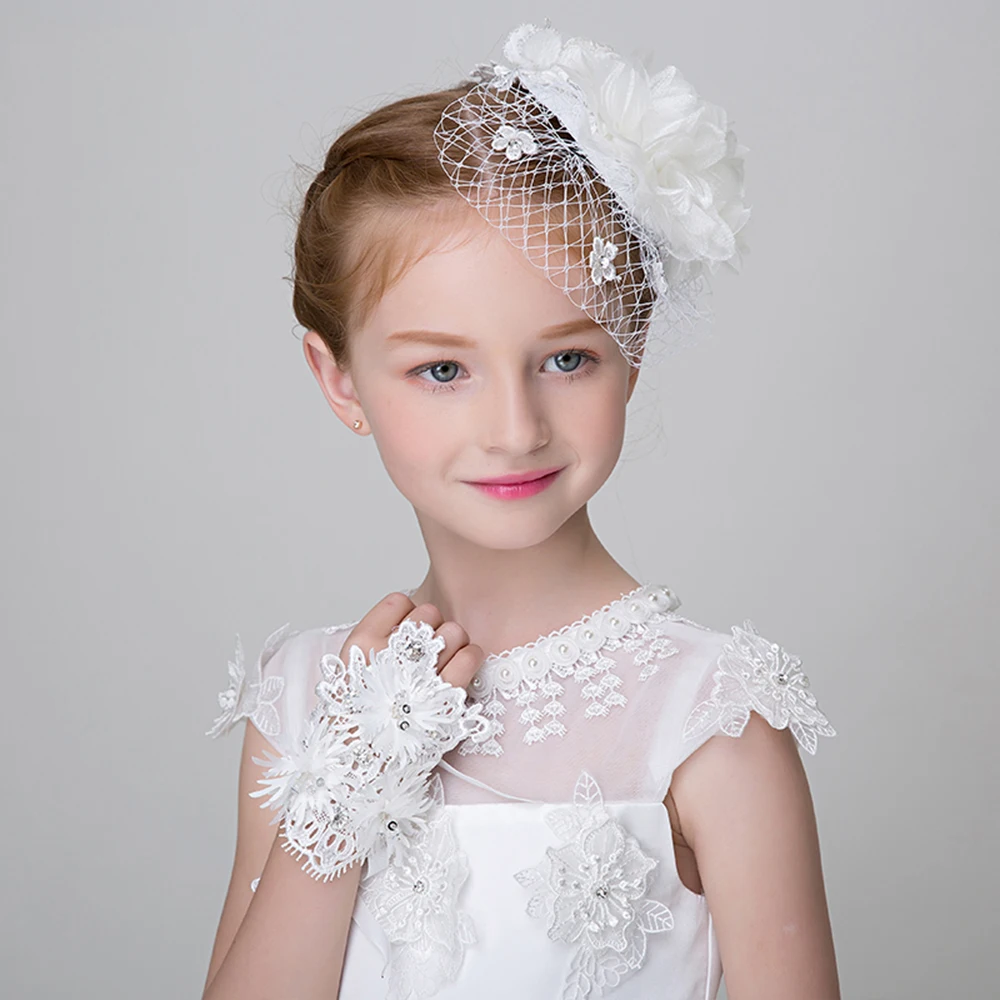 Модные заколки для волос девочек головной убор кружевная пряжа цветок маленькая