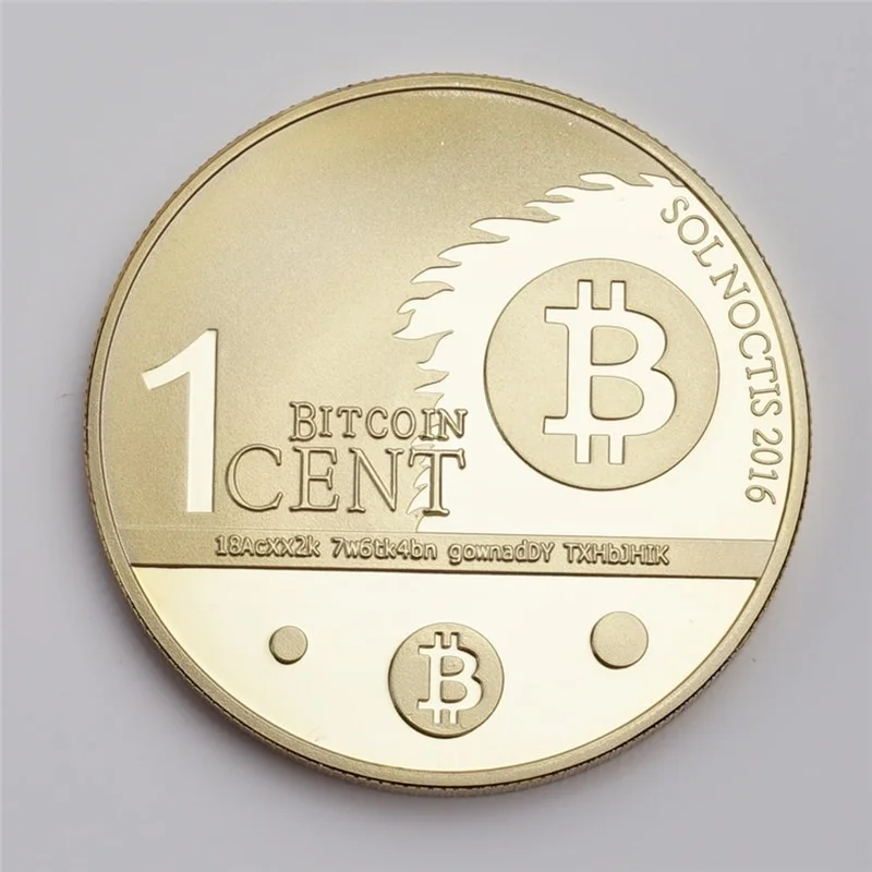 

New Silver and Gold Plated 1 Bitcoin Cent Sol Noctis 2016 Eagle Eye Bitcoin Souvenirs Gifts To Friend Collectible Coins