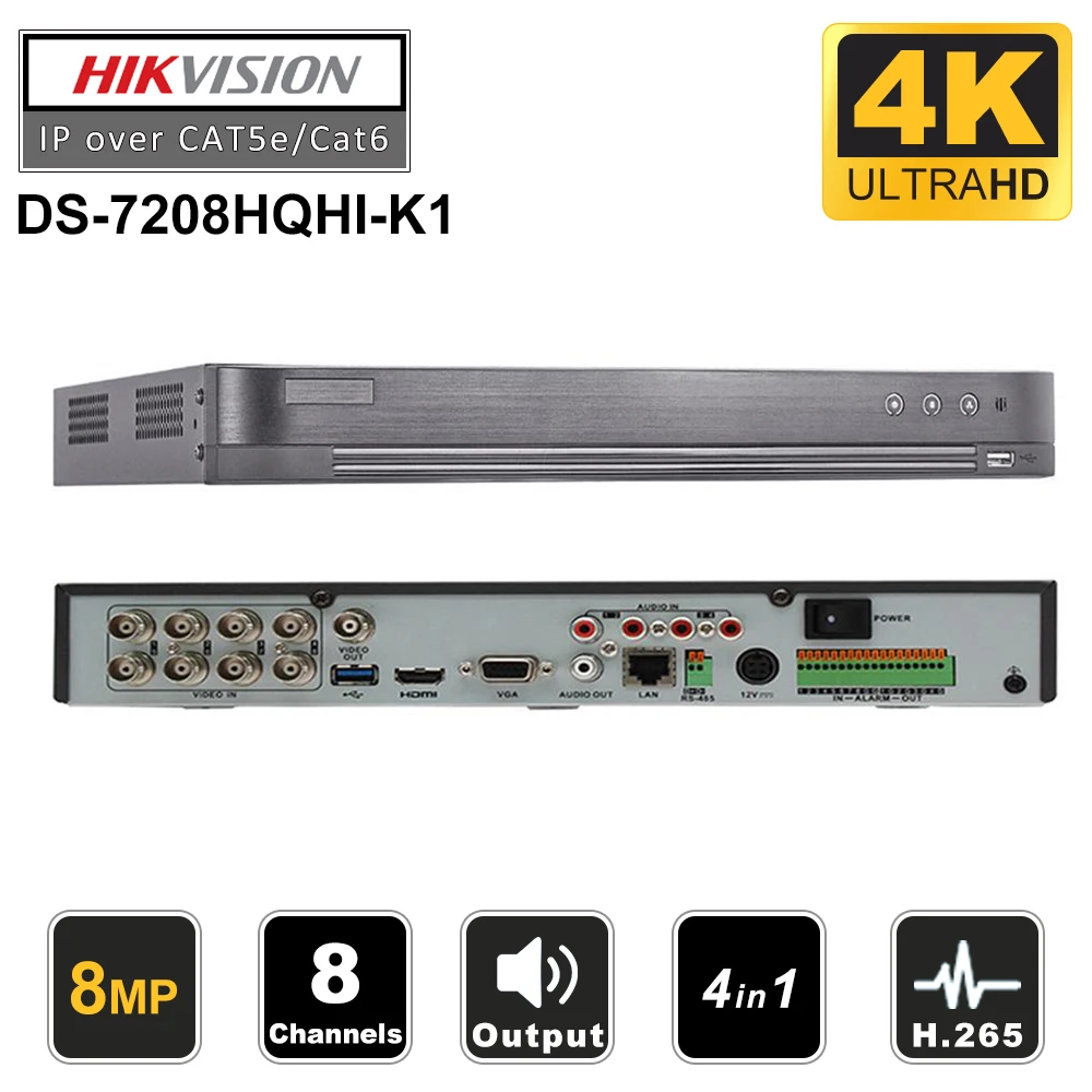 Hikvision 16ch/8ch/4ch DVR Max support 8MP DS-7216HUHI-K1&amp DS-7208HUHI-K1 &amp DS-7204HUHI-K1 Analog Camera | Безопасность и