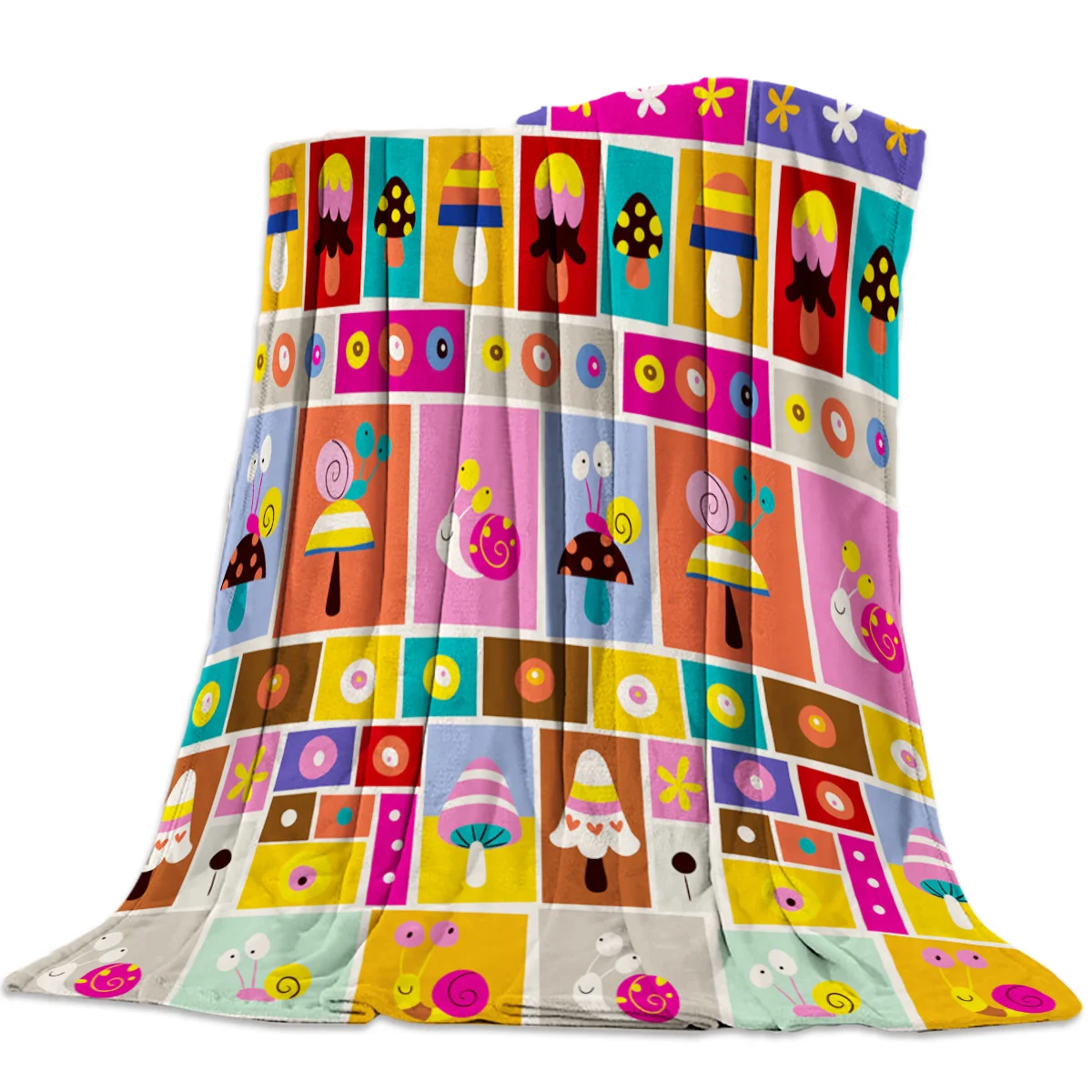 Улитка гриб растение красный цветок пледы одеяло диван кровать ребенок взрослый