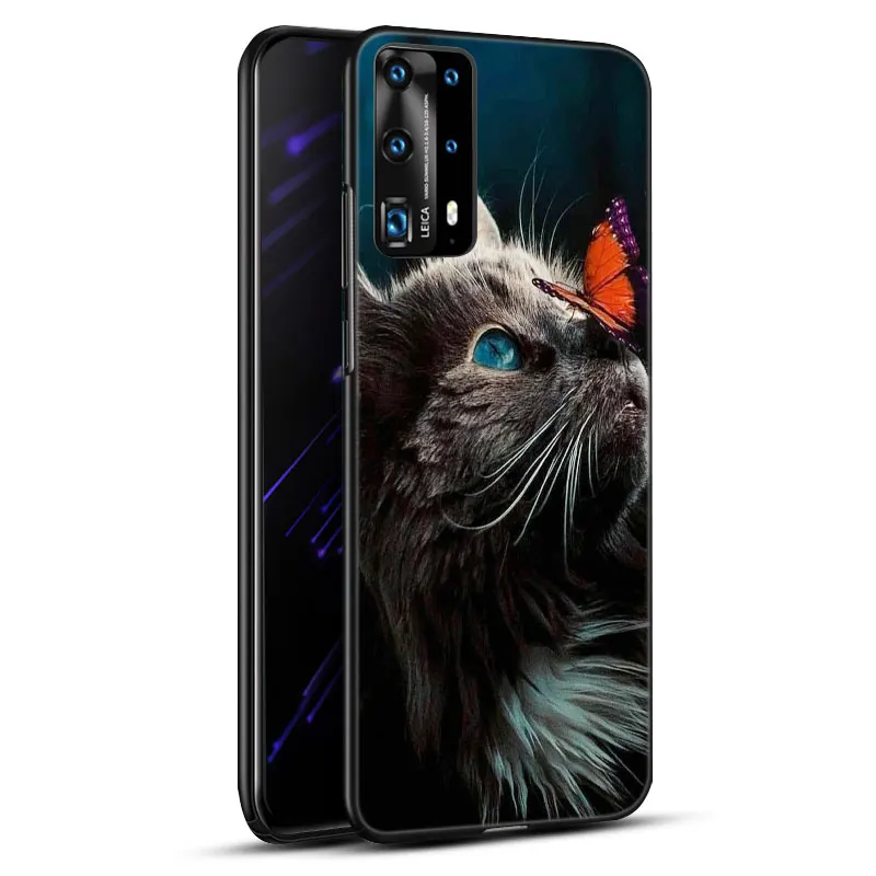 Black Cat Staring Eye Case For Huawei P50 P40 P30 P20 Pro P10 P9 P8 Lite 2017 P Smart Z S 2021 2020 Pro 2019 2018 Black Cover images - 6