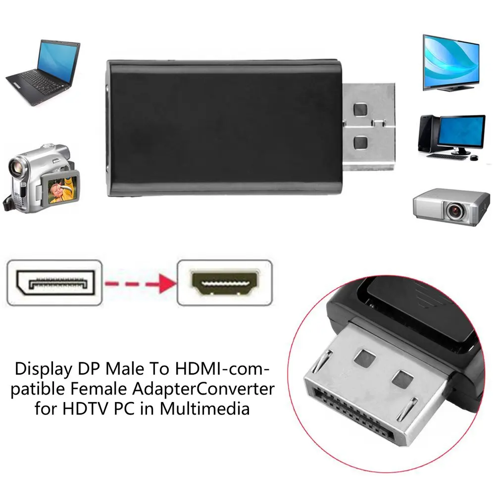 4K Dp к Hdmi-совместимый адаптер Displayport Revolution с гнездом Hdmi-совместим ПК ТВ-проектором |