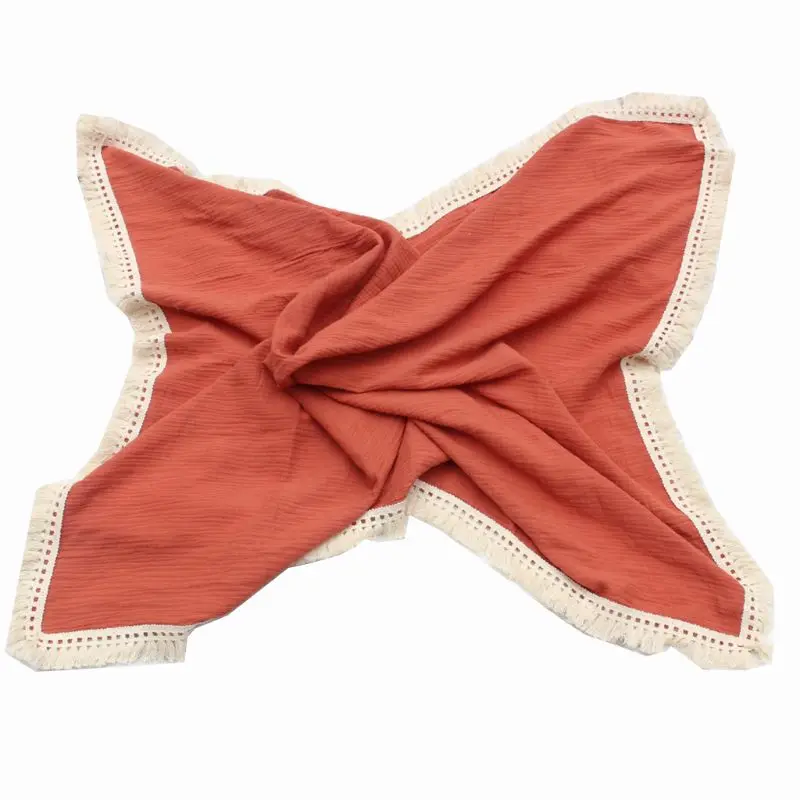 

Geneic Newborn Swaddle Muslin Unisex Tassel Infant Baby Blanket Receiving Blanket Swaddle Wrap Blanket