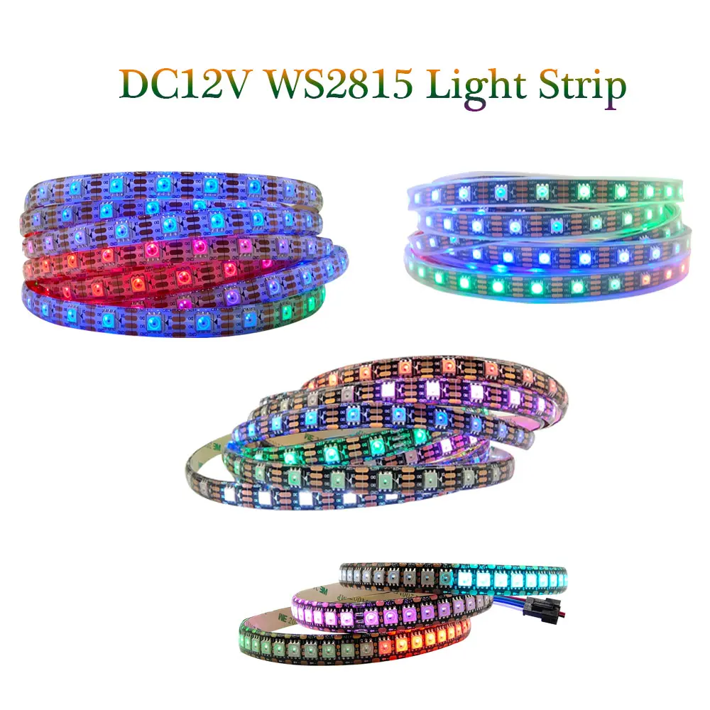 

Светодиодная лента WS2815 WS2812B, индивидуальное управление светодисветильник дами, двойной сигнал s, гибкая Пиксельная осветительная полоса ...