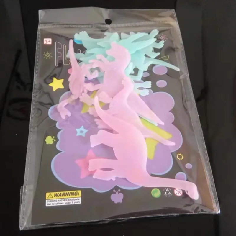 9-Piece Fluorescent Dinosaurs Stickers Set for Kids - Luminous Dinosaur Toys that Glow in the Dark image 6