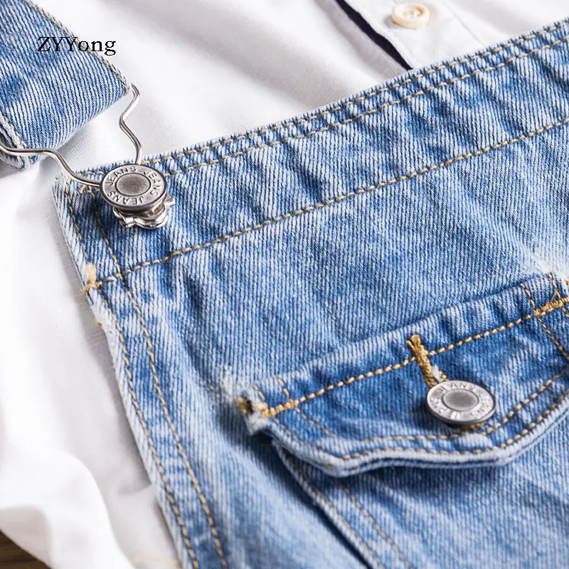 Летние рваные комбинезоны Для Мужчин's Джинсовый комбинезон Детский из