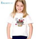 Футболка с мультяшным принтом совы для мальчиков и девочек, Забавная детская одежда, Детская летняя футболка с коротким рукавом, oHKP5391