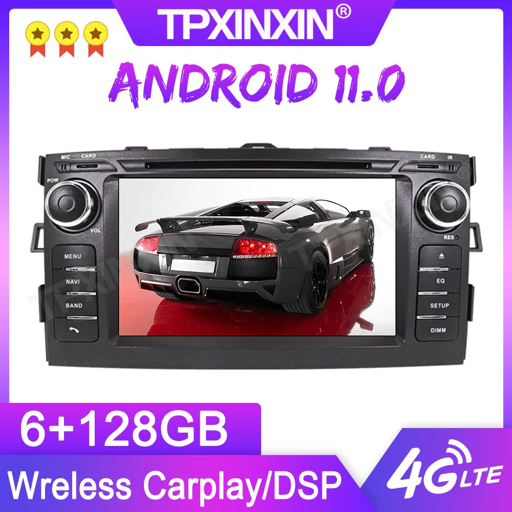 

Автомобильный мультимедийный плеер, Android 11,0, 6 + 128G для Toyota Auris 2006-2012 GPS, головное устройство, аудио, радио, навигация, магнитофон