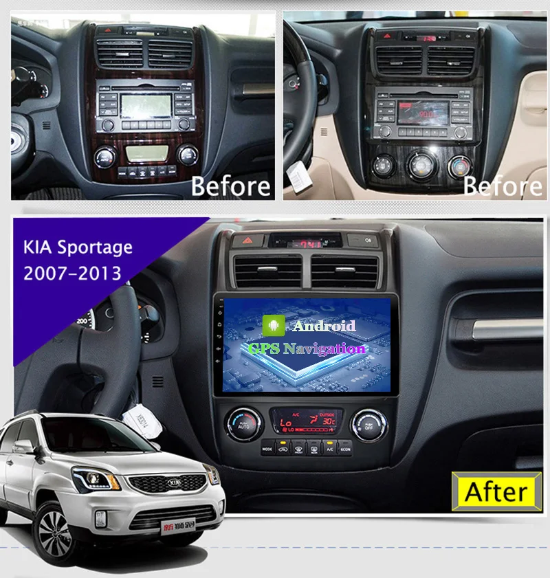 2 DIN Android автомобильный мультимедийный плеер для KIA Sportage 2007-2013 Авторадио GPS