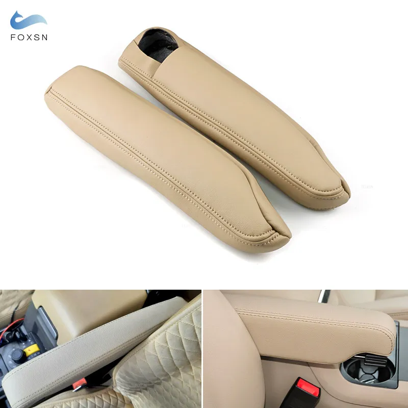 

For Land Rover Discovery 3 4 04-16 For Range Rover Sport 05-13 2pcs Car Side Seat Armrest Handle Leather Cover Decor Beige