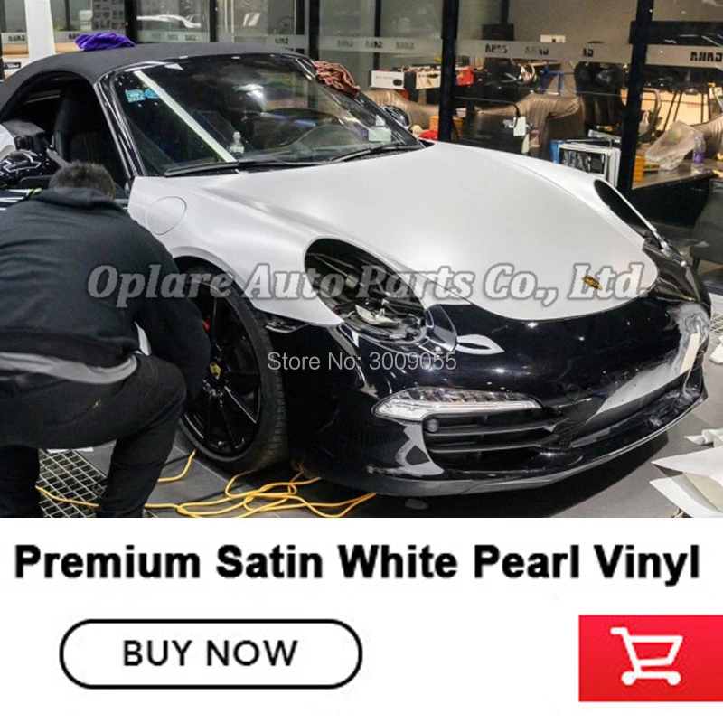 Высококачественная атласная белая жемчужная оберточная виниловая пленка для