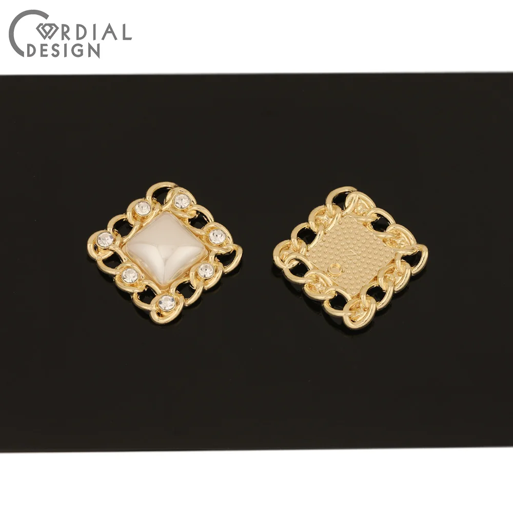 

Cordial Design 50Pcs 24*24MM Jewelry Accessories/Earrings Connectors/Rhinestone Pendant/Square Shape/Hand Made/DIY Making/Charms