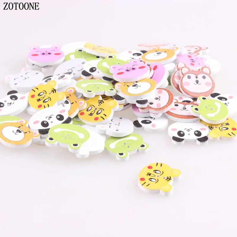 ZOTOONE микс милые животные деревянные кнопки кошка панда тигр свинья Швейные