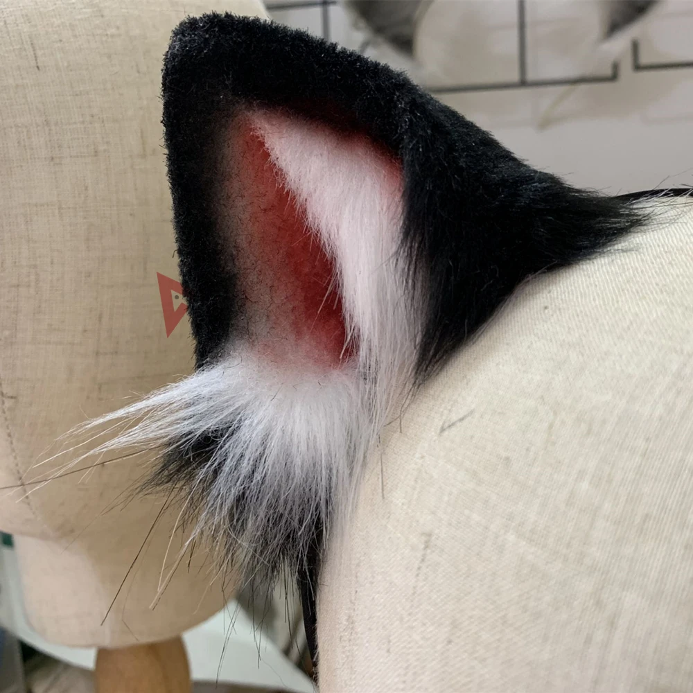 Обруч для волос с черными кошачьими ушками косплея | Тематическая одежда и