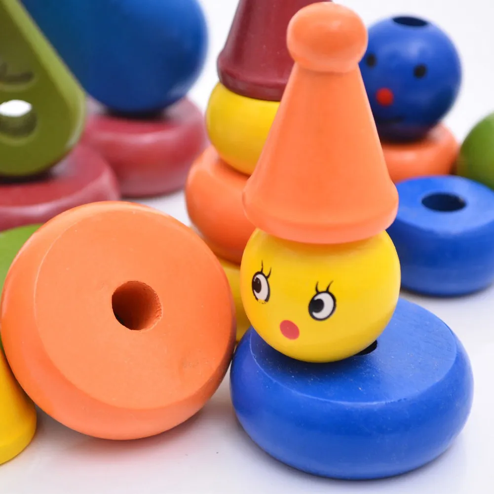 

Wooden Children Wooden Clown Stacker Toy Seesaw Balance Scale Board Balancing Game Tpy Kids Early Education Toy