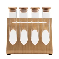 coffee beanstea display rack standcereals canister glass test tube sealed storage rackclear glass bottle rack